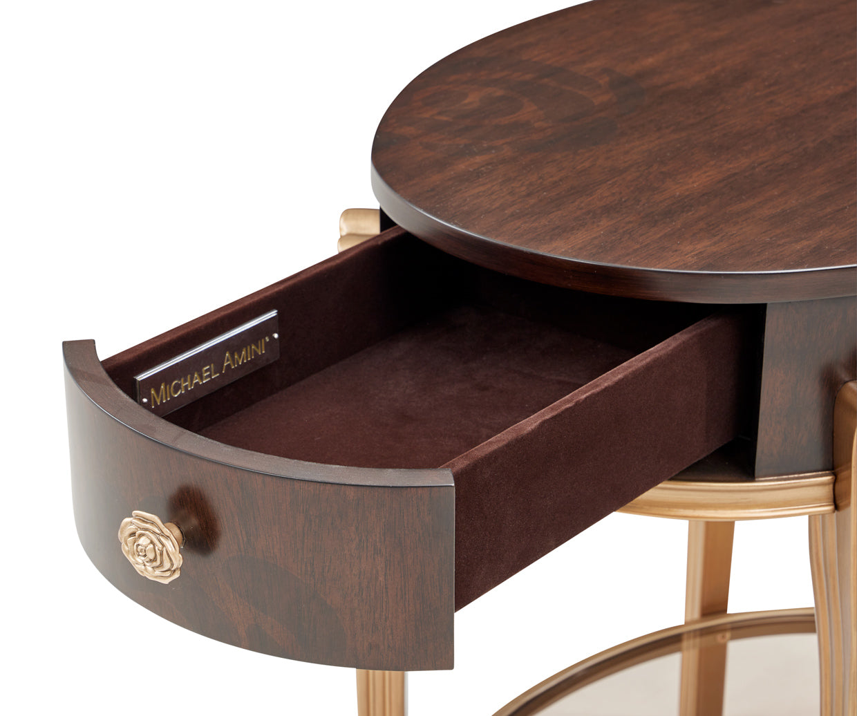 Camellia Field End Table with Drawer - Warm Pecan