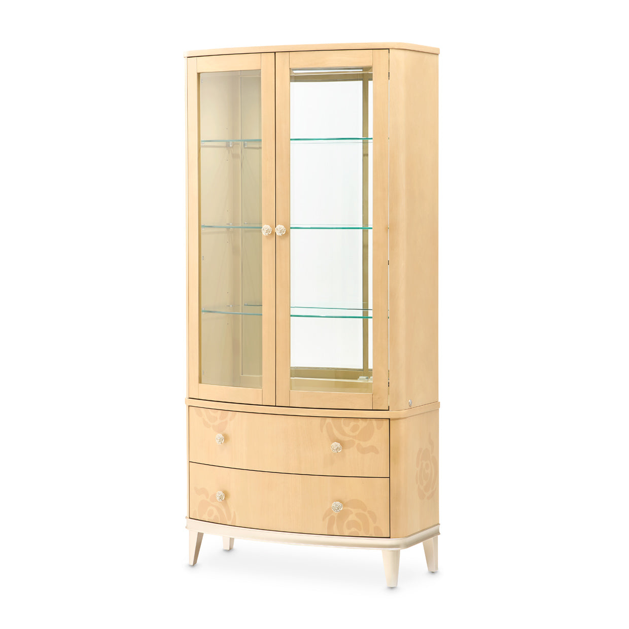 Camellia Field Display Cabinet - Caramel