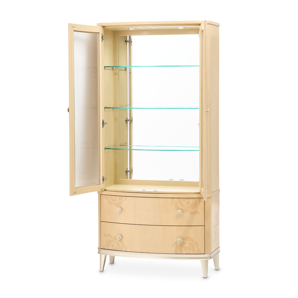 Camellia Field Display Cabinet - Caramel