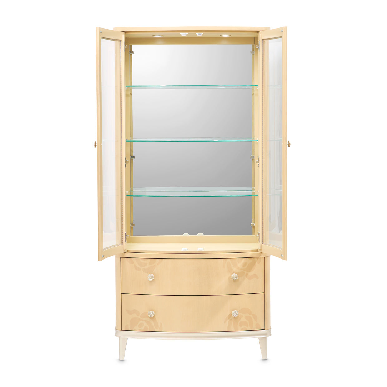 Camellia Field Display Cabinet - Caramel