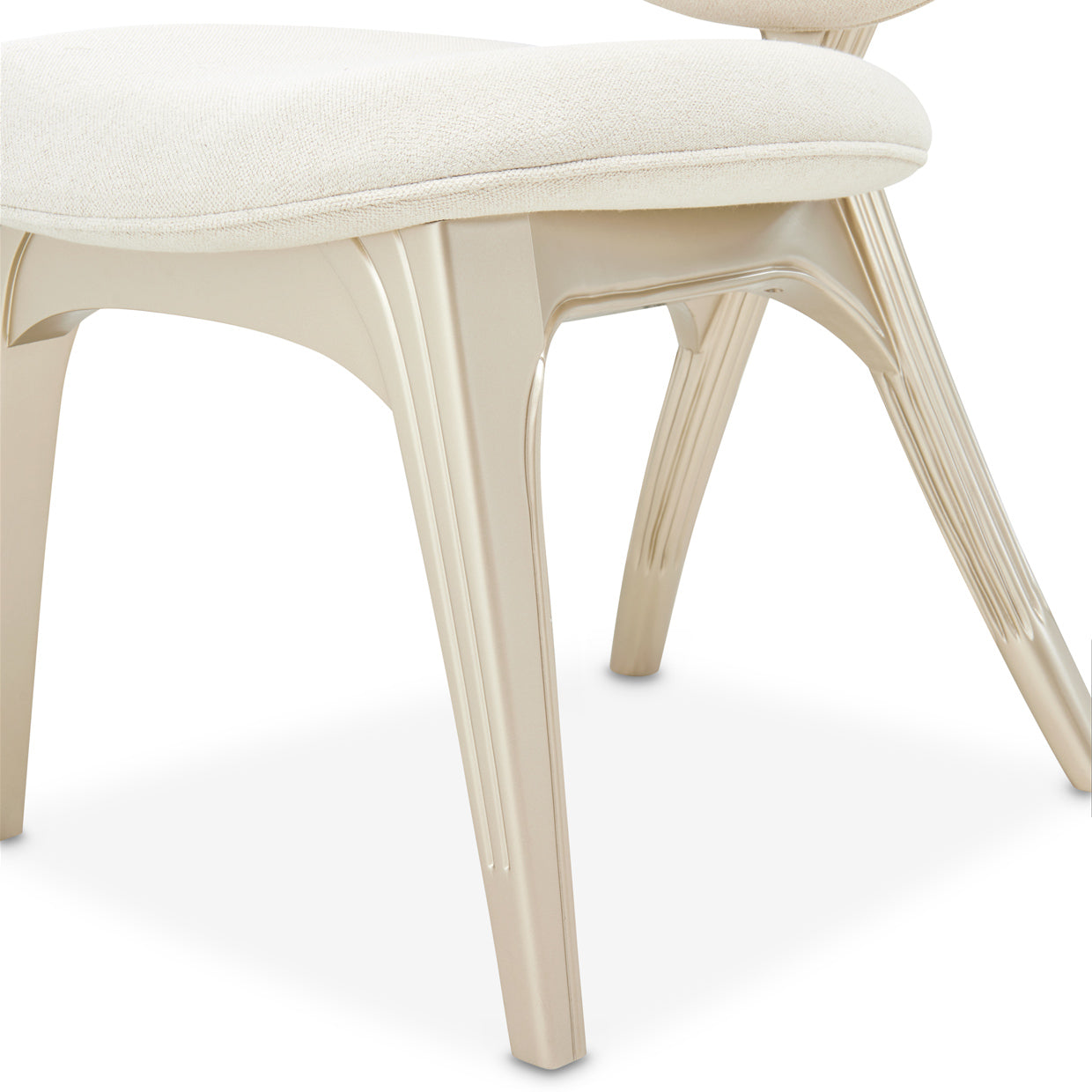 Camellia Field Vanity Chair - Cornsilk/Champagne Gold