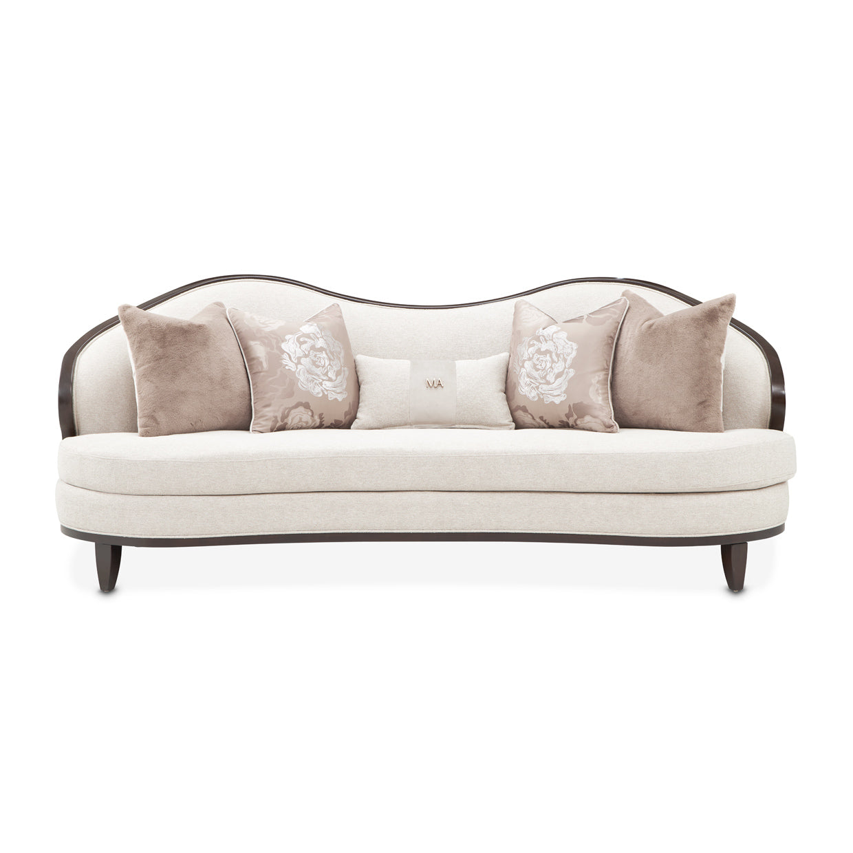 Camellia Field Chenille Sofa - Linen/Warm Pecan