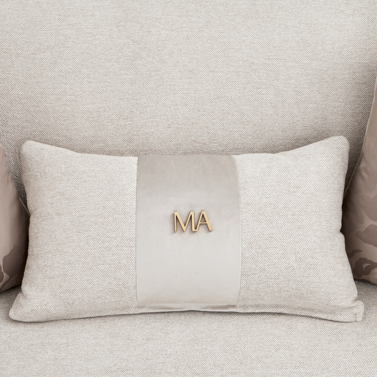 Camellia Field Chenille Sofa - Linen/Warm Pecan