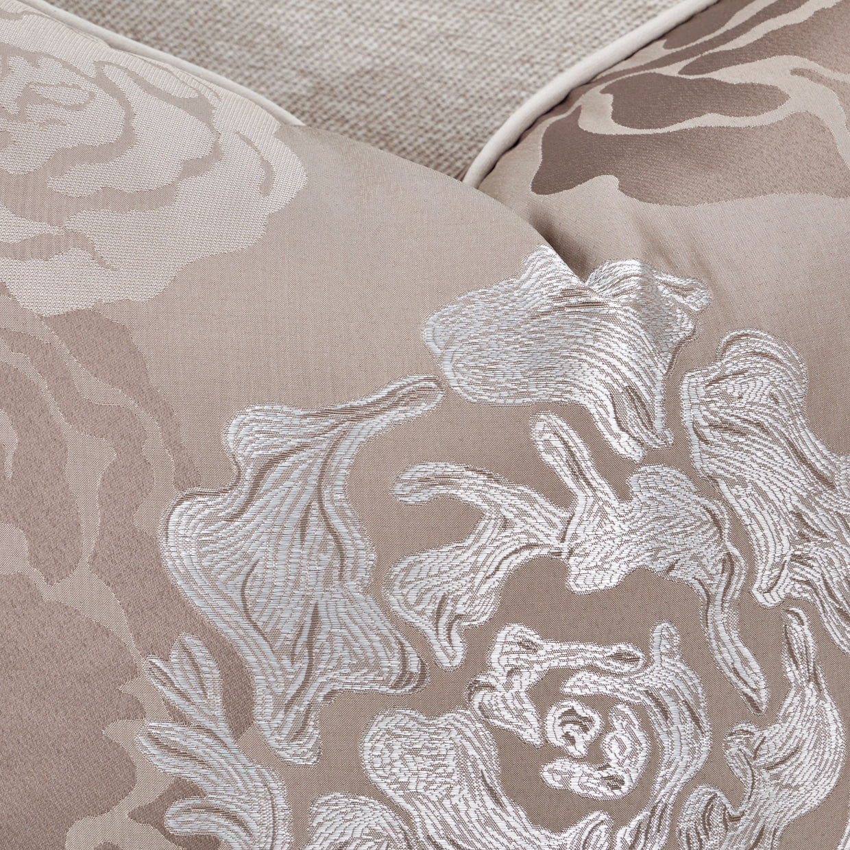 Camellia Field Chenille Sofa - Linen/Warm Pecan