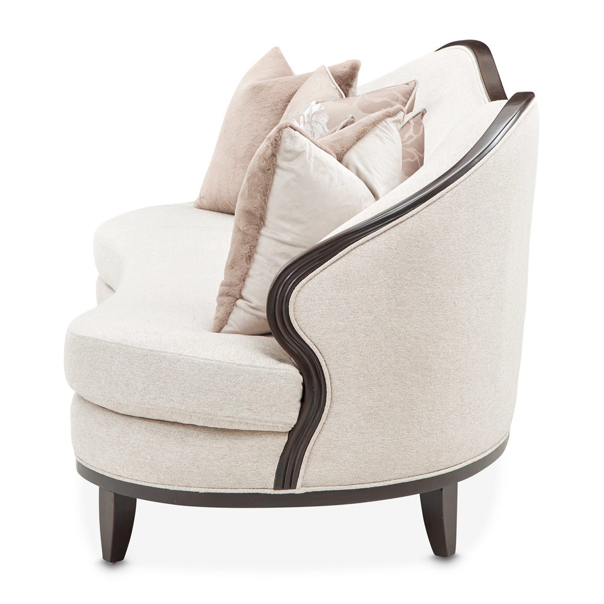 Camellia Field Chenille Sofa - Linen/Warm Pecan