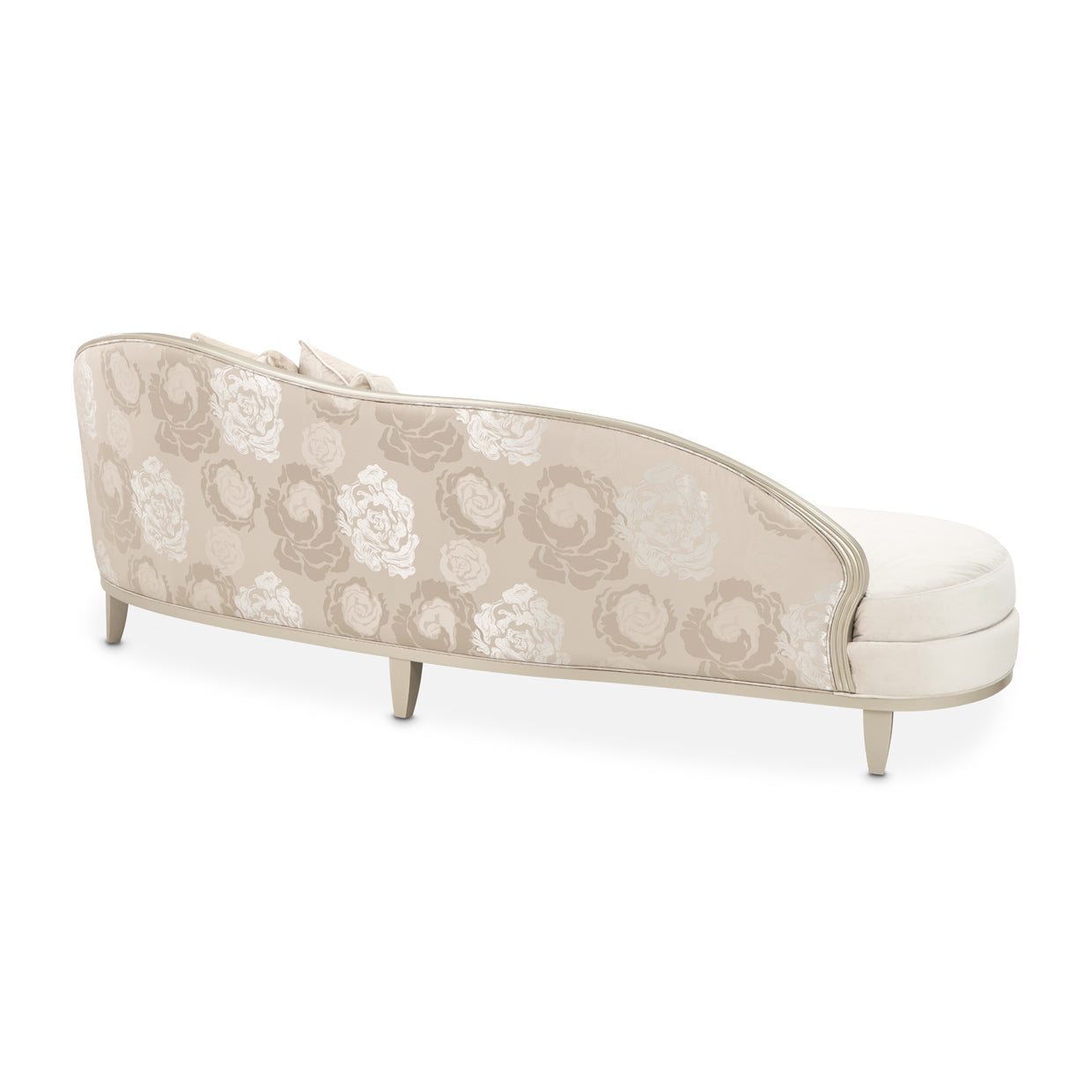 Camellia Field Velvet Asymmetrical Sofa - Cornsilk/Champagne Gold