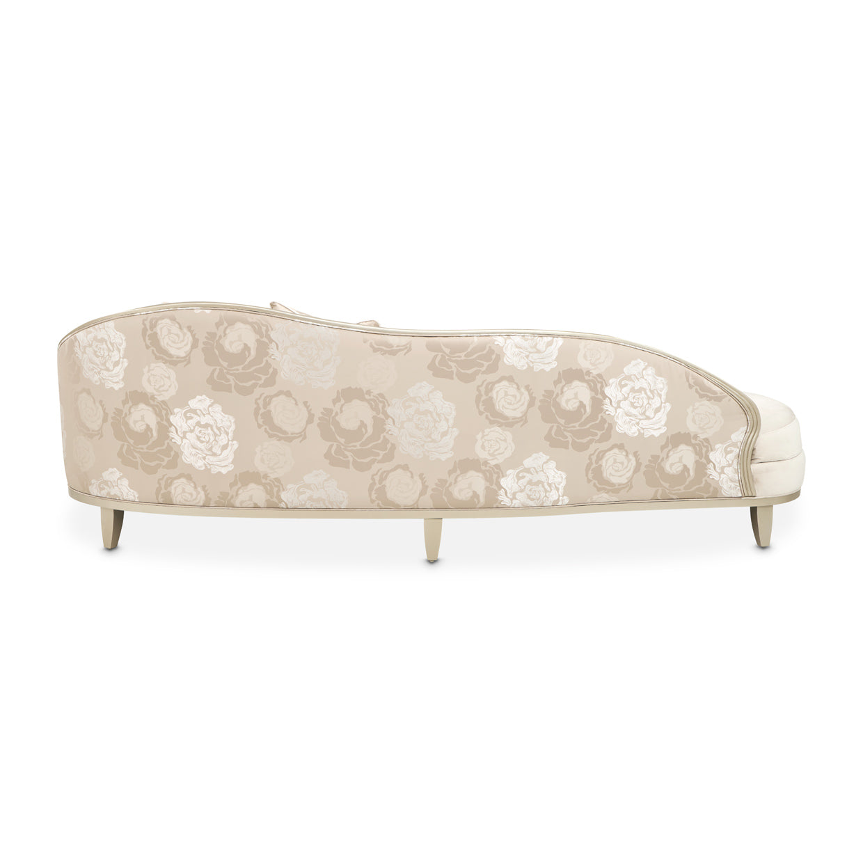 Camellia Field Velvet Asymmetrical Sofa - Cornsilk/Champagne Gold