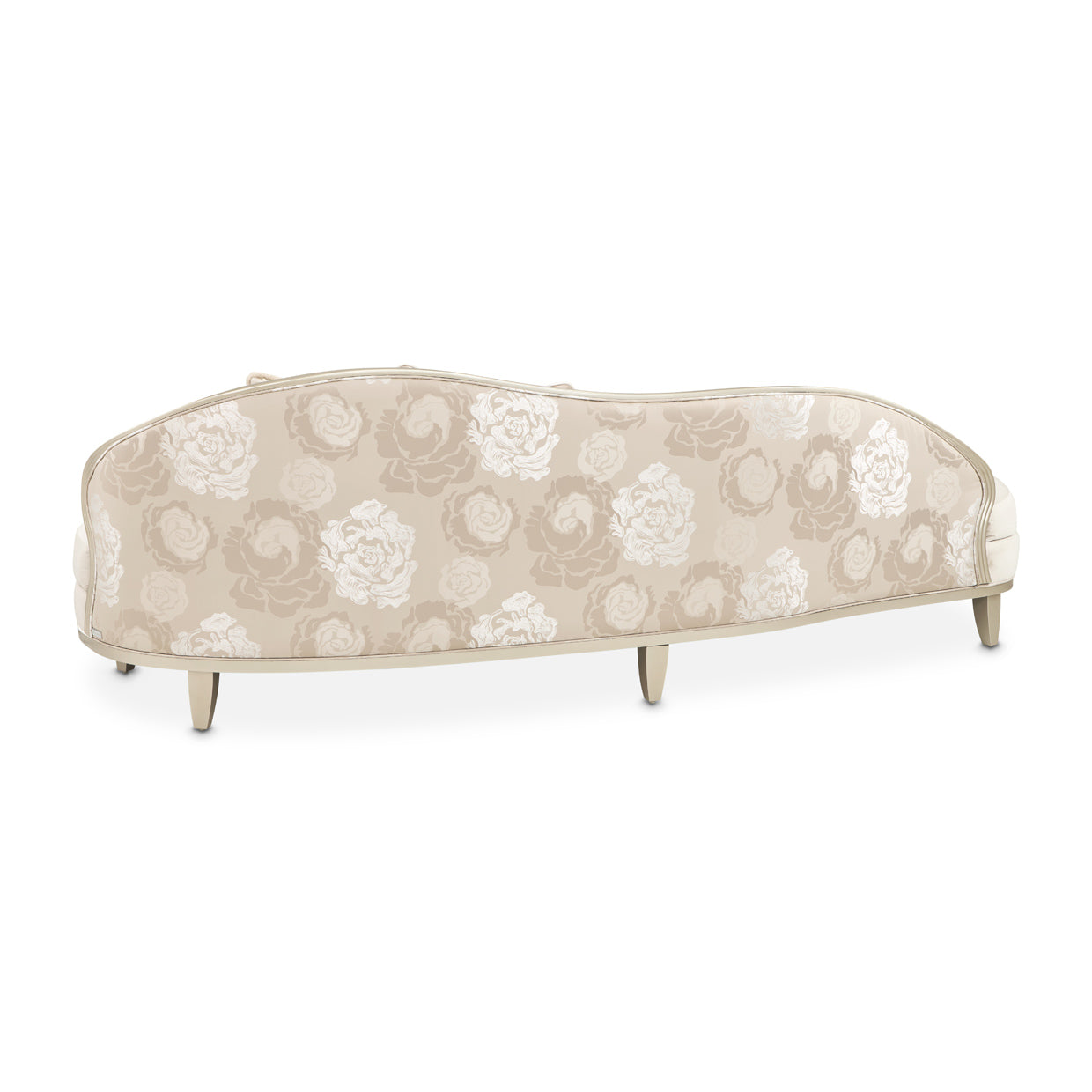 Camellia Field Velvet Asymmetrical Sofa - Cornsilk/Champagne Gold