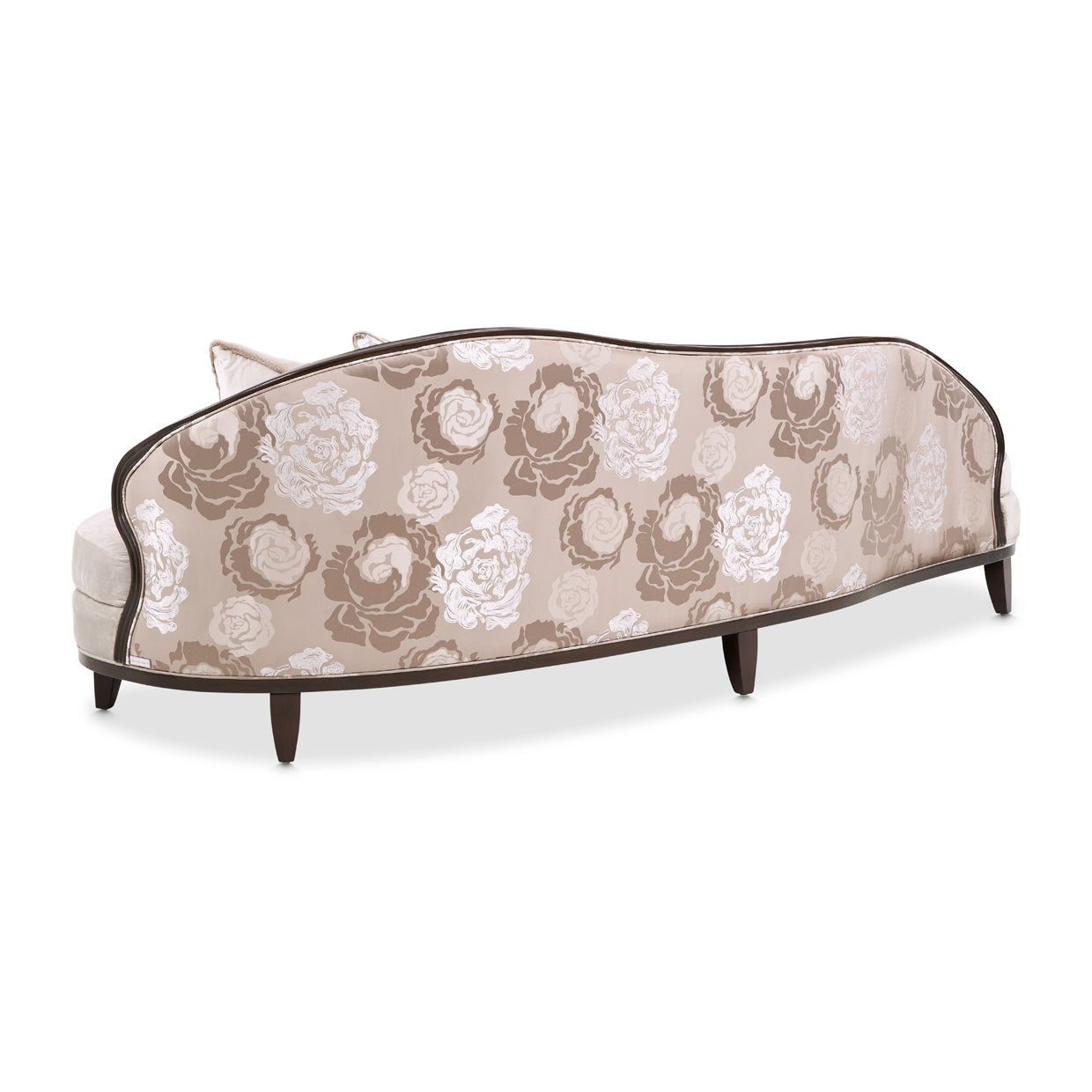 Camellia Field Asymmetrical Velvet Sofa - Porcini/Warm Pecan