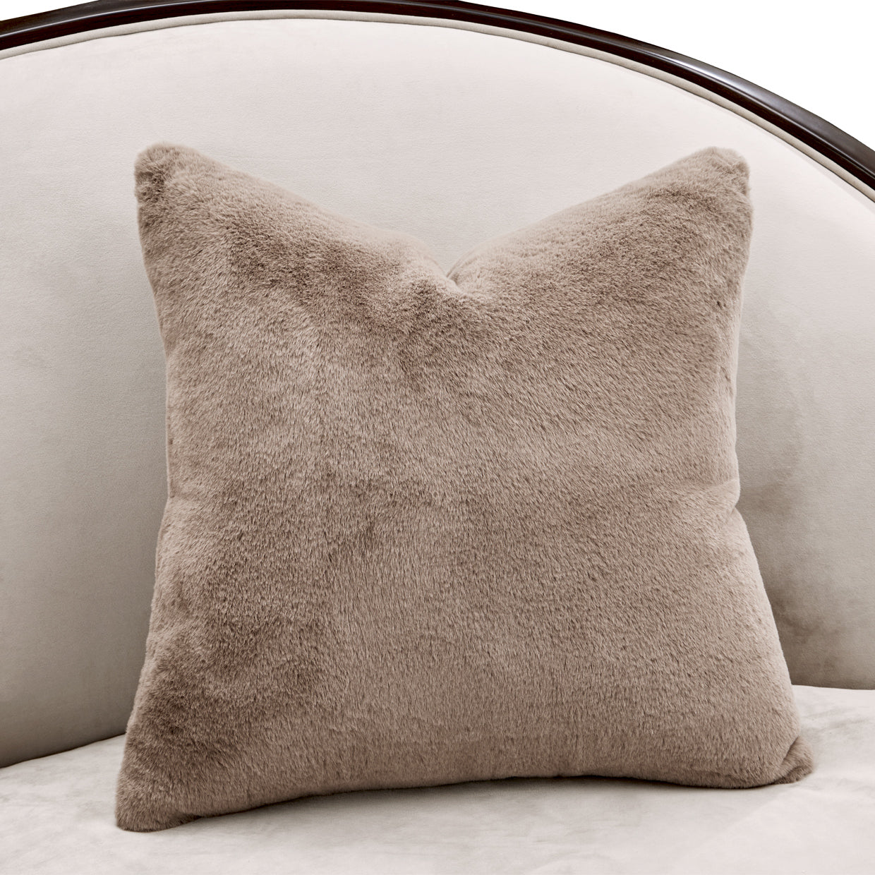 Camellia Field Asymmetrical Velvet Sofa - Porcini/Warm Pecan