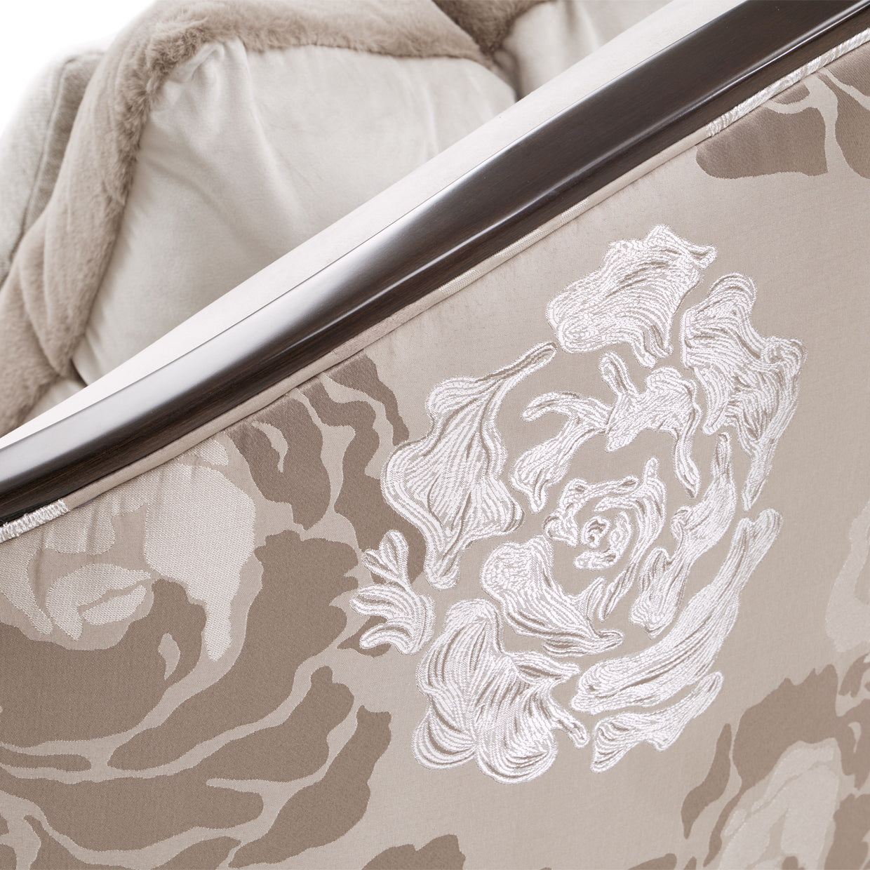 Camellia Field Asymmetrical Velvet Sofa - Porcini/Warm Pecan