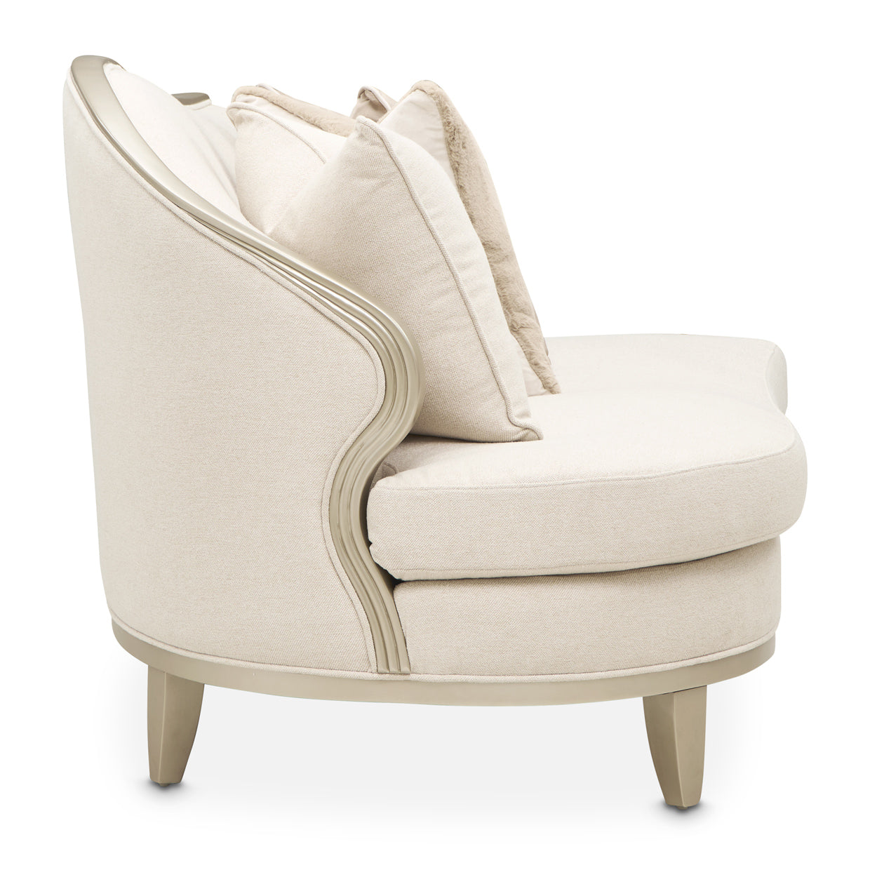 Camellia Field 2-Piece Sectional Sofa - Cornsilk/Champagne Gold