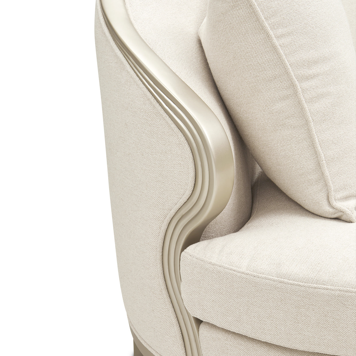 Camellia Field 2-Piece Sectional Sofa - Cornsilk/Champagne Gold