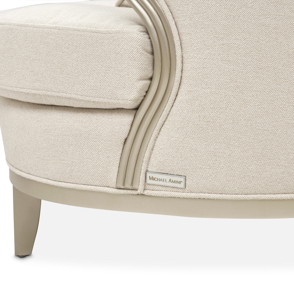 Camellia Field 3-Piece Sectional Sofa - Cornsilk/Champagne Gold
