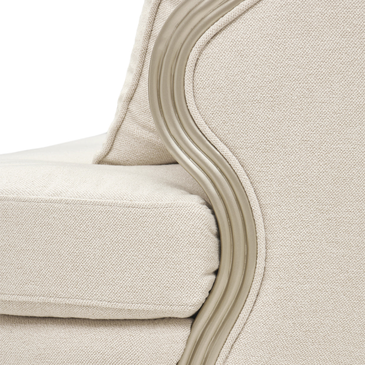 Camellia Field 3-Piece Sectional Sofa - Cornsilk/Champagne Gold
