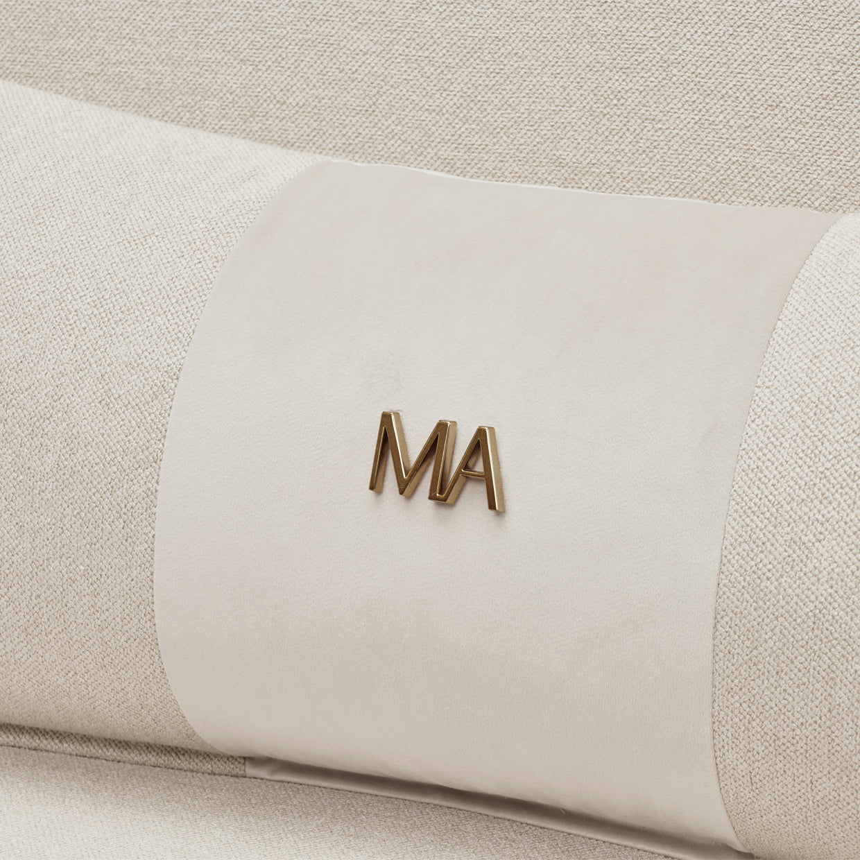 Camellia Field 3-Piece Sectional Sofa - Cornsilk/Champagne Gold