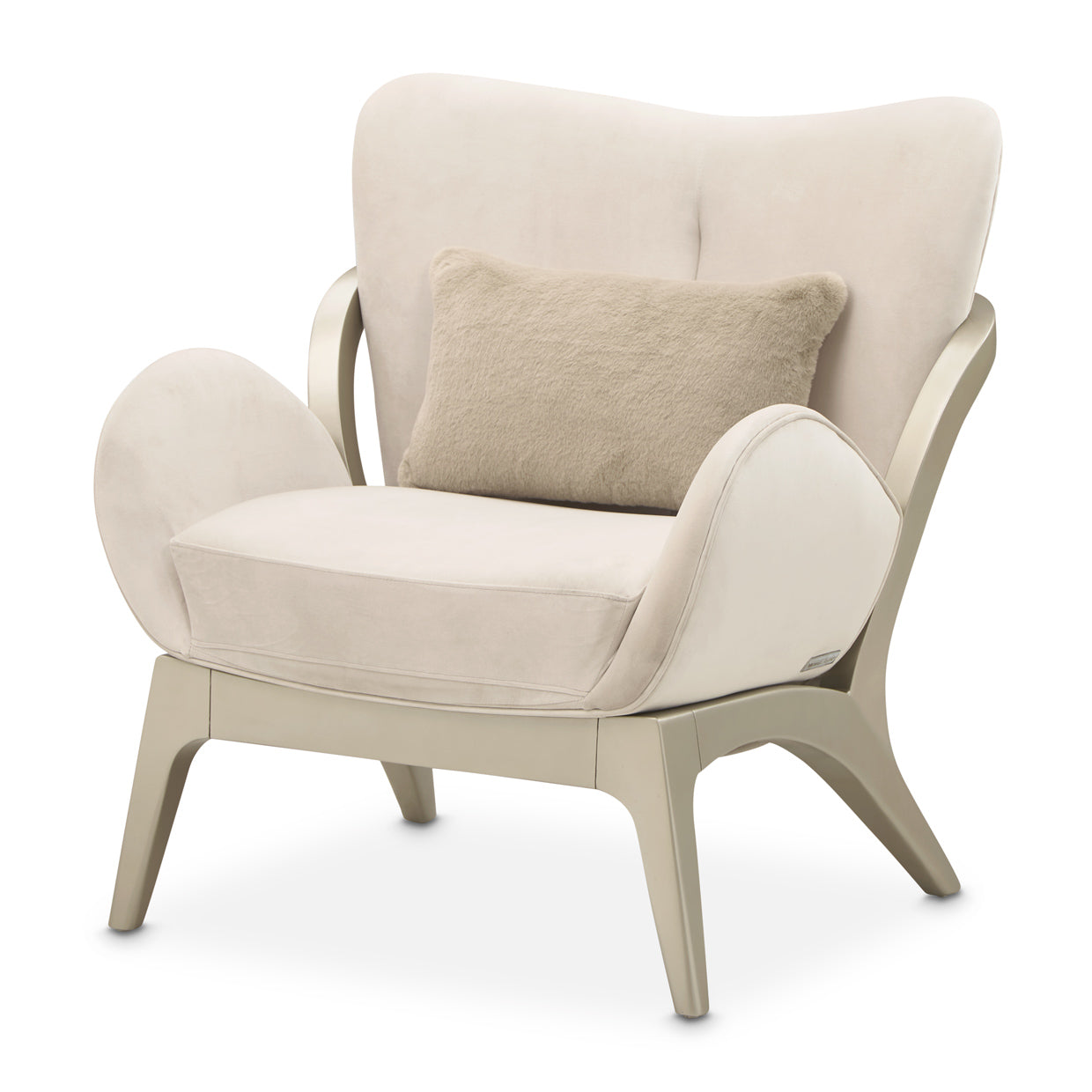 Camellia Field Accent Chair - Ivory/Champagne Gold