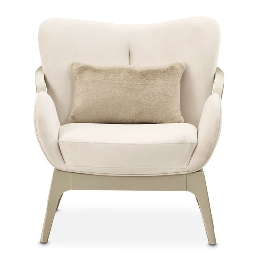 Camellia Field Accent Chair - Ivory/Champagne Gold