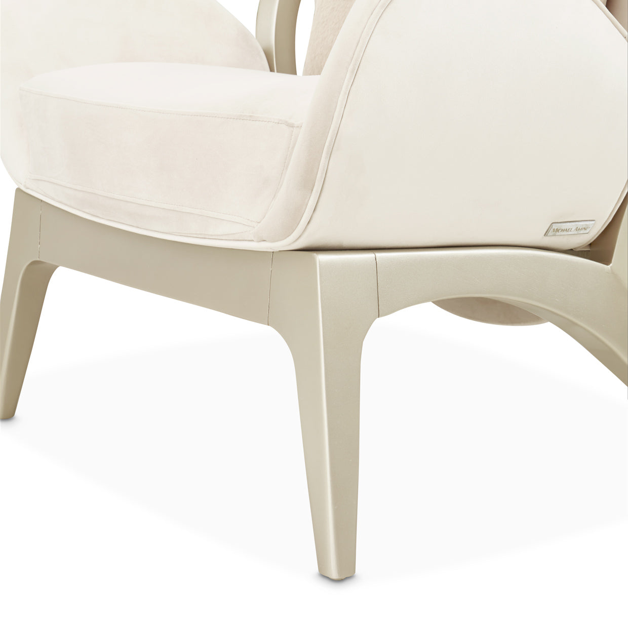 Camellia Field Accent Chair - Ivory/Champagne Gold