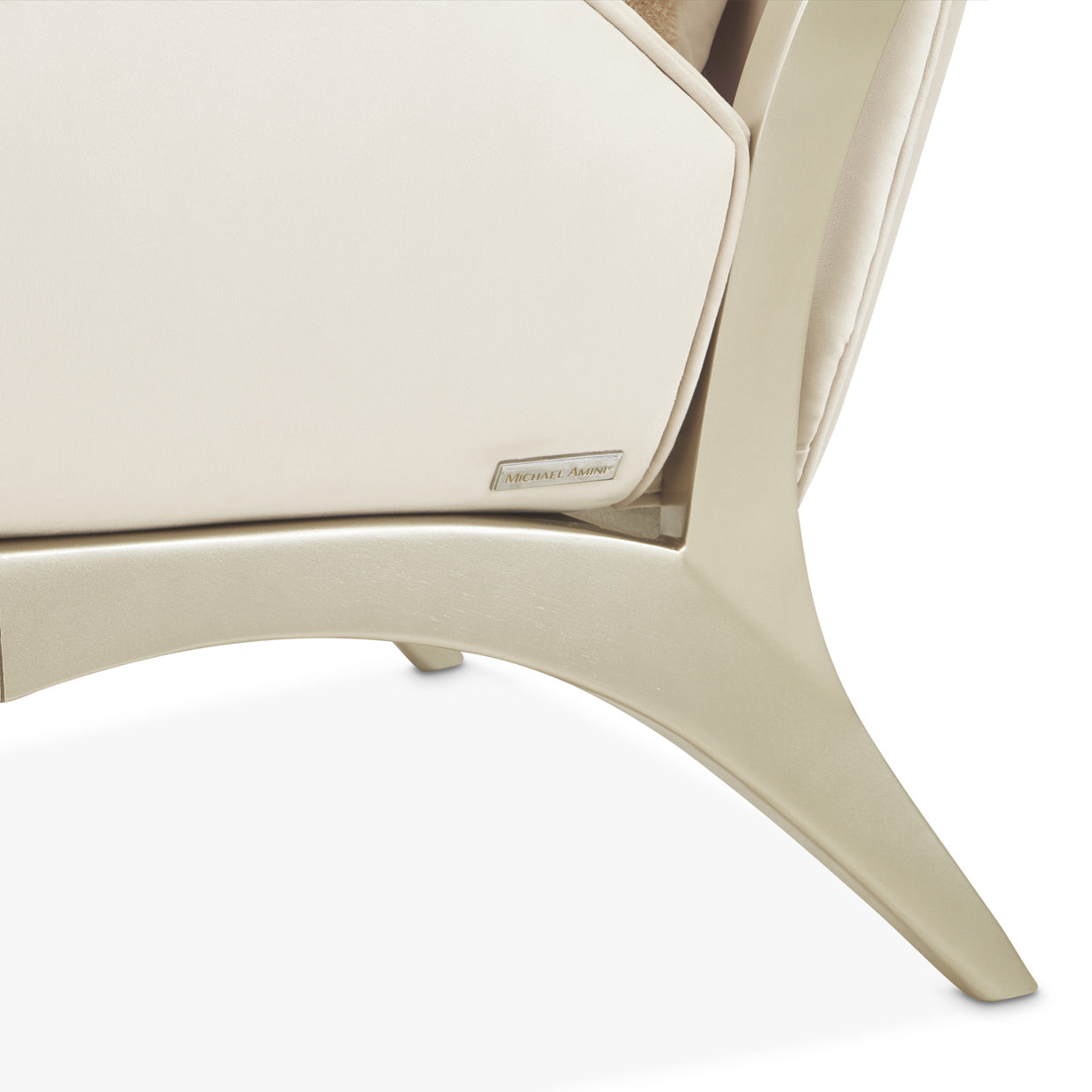 Camellia Field Accent Chair - Ivory/Champagne Gold