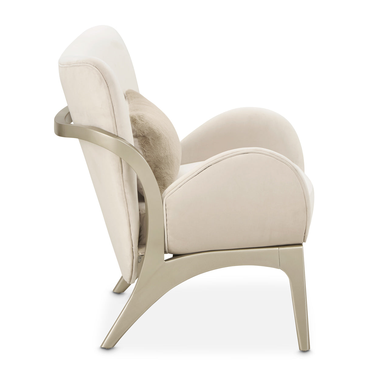Camellia Field Accent Chair - Ivory/Champagne Gold