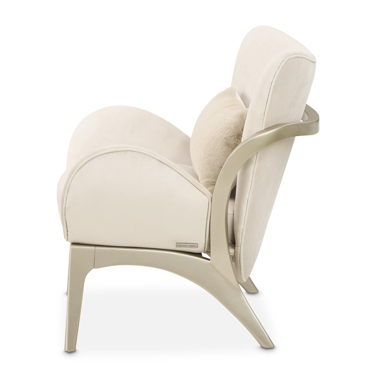 Camellia Field Accent Chair - Ivory/Champagne Gold