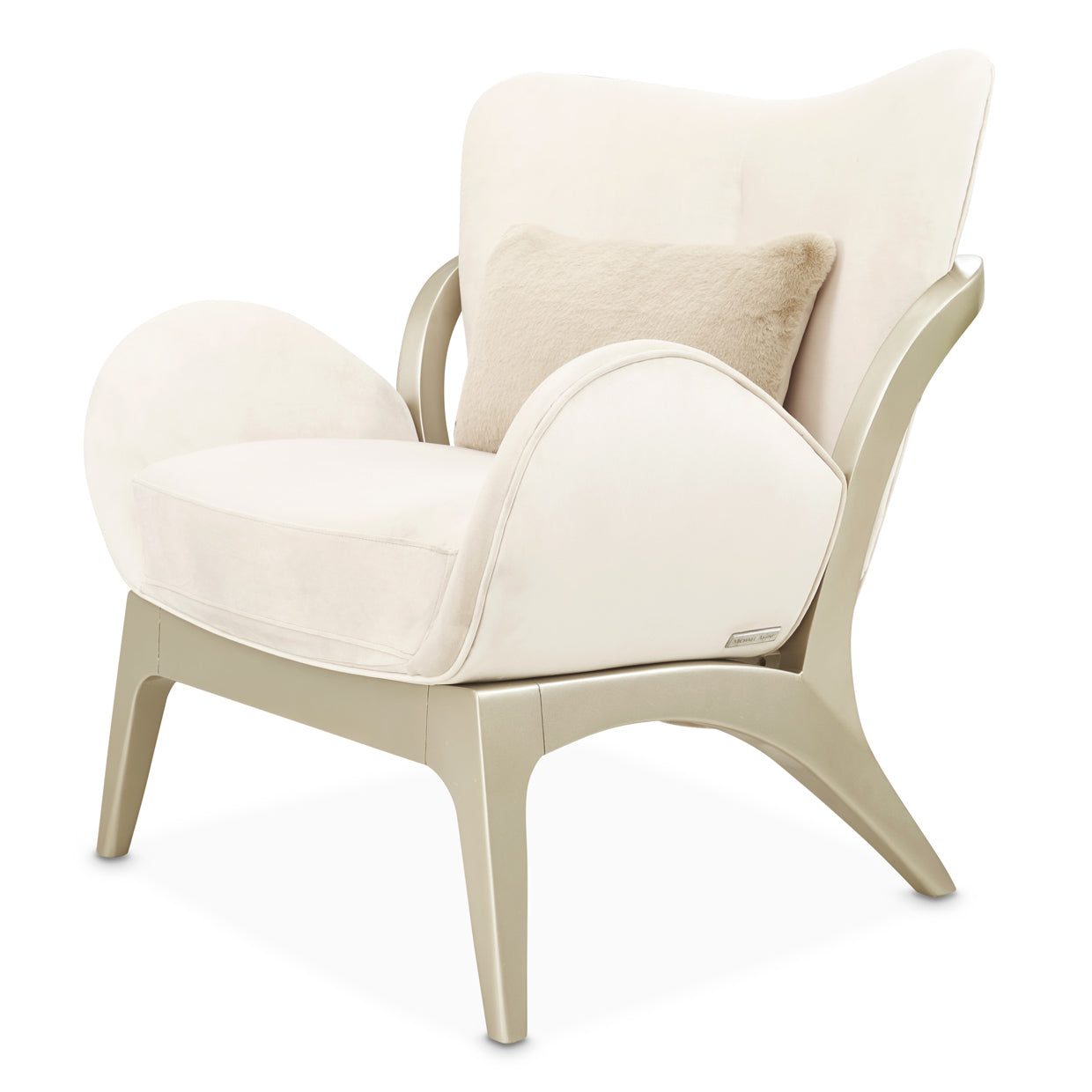Camellia Field Accent Chair - Ivory/Champagne Gold