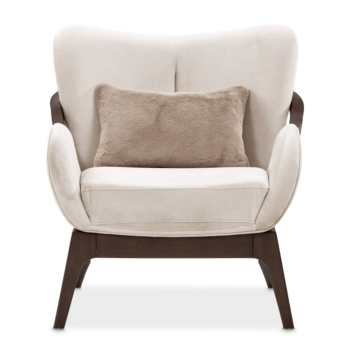 Camellia Field Velvet Accent Chair - Porcini/Warm Pecan