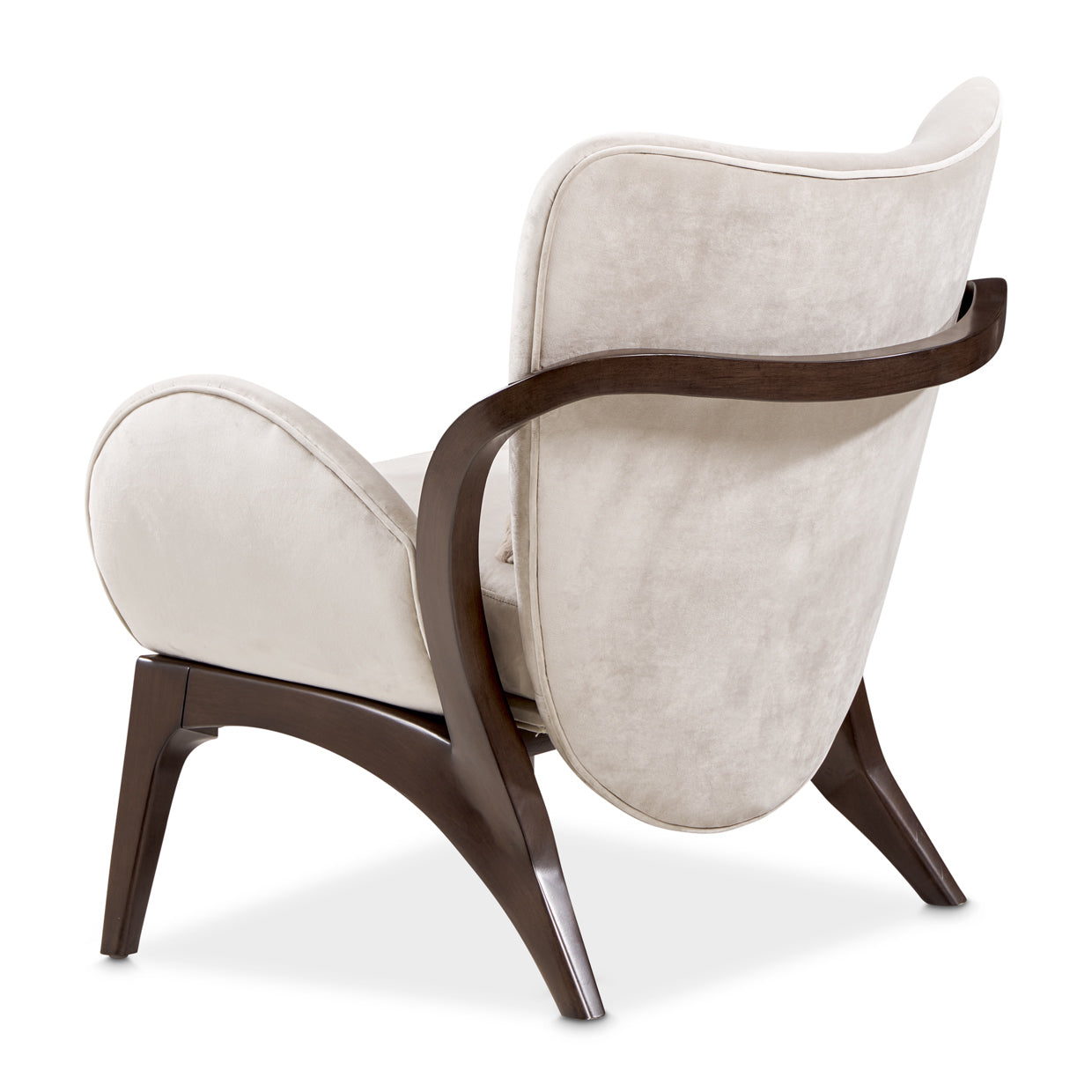 Camellia Field Velvet Accent Chair - Porcini/Warm Pecan