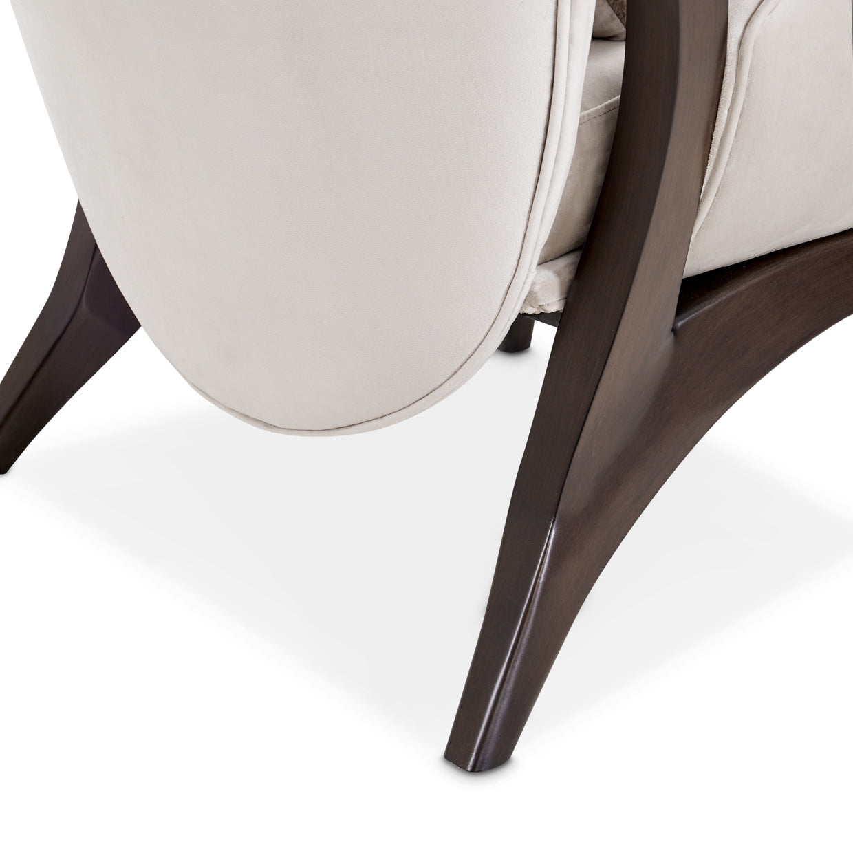 Camellia Field Velvet Accent Chair - Porcini/Warm Pecan