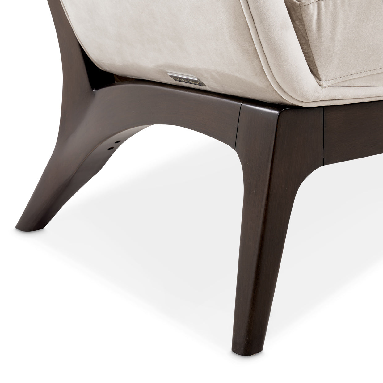 Camellia Field Velvet Accent Chair - Porcini/Warm Pecan