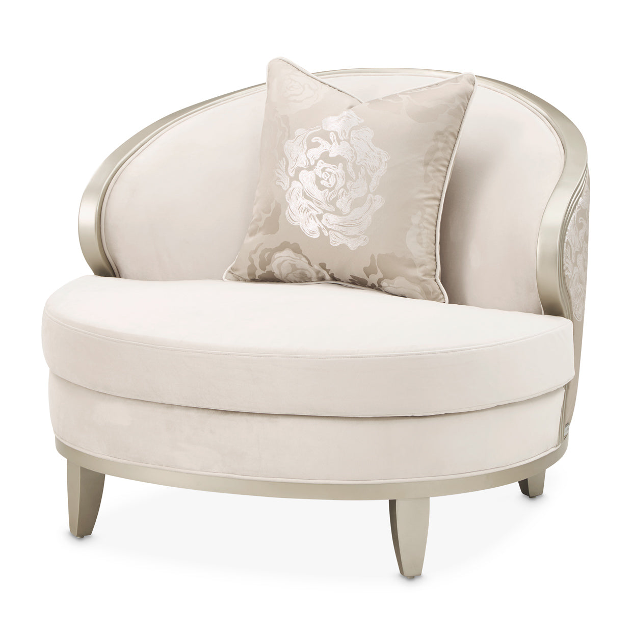 Camellia Field Velvet Matching Chair - Cornsilk/Champagne Gold