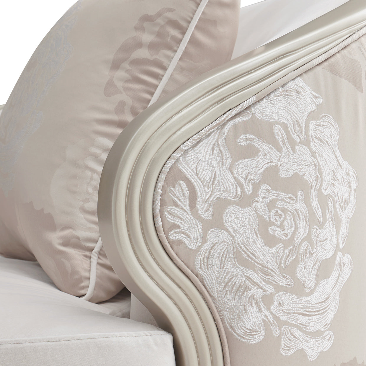 Camellia Field Velvet Matching Chair - Cornsilk/Champagne Gold