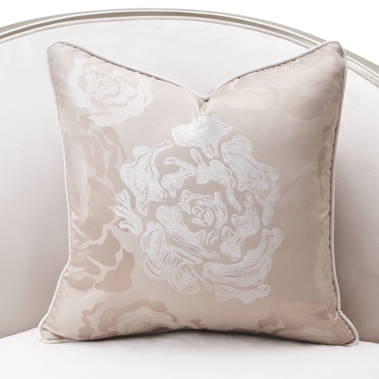 Camellia Field Velvet Matching Chair - Cornsilk/Champagne Gold