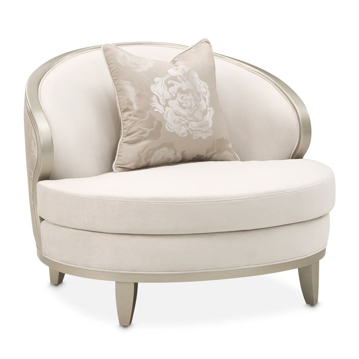 Camellia Field Velvet Matching Chair - Cornsilk/Champagne Gold