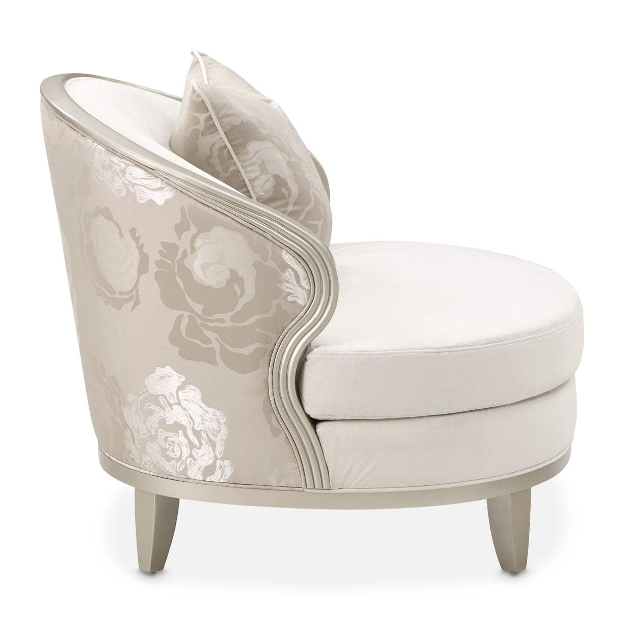 Camellia Field Velvet Matching Chair - Cornsilk/Champagne Gold