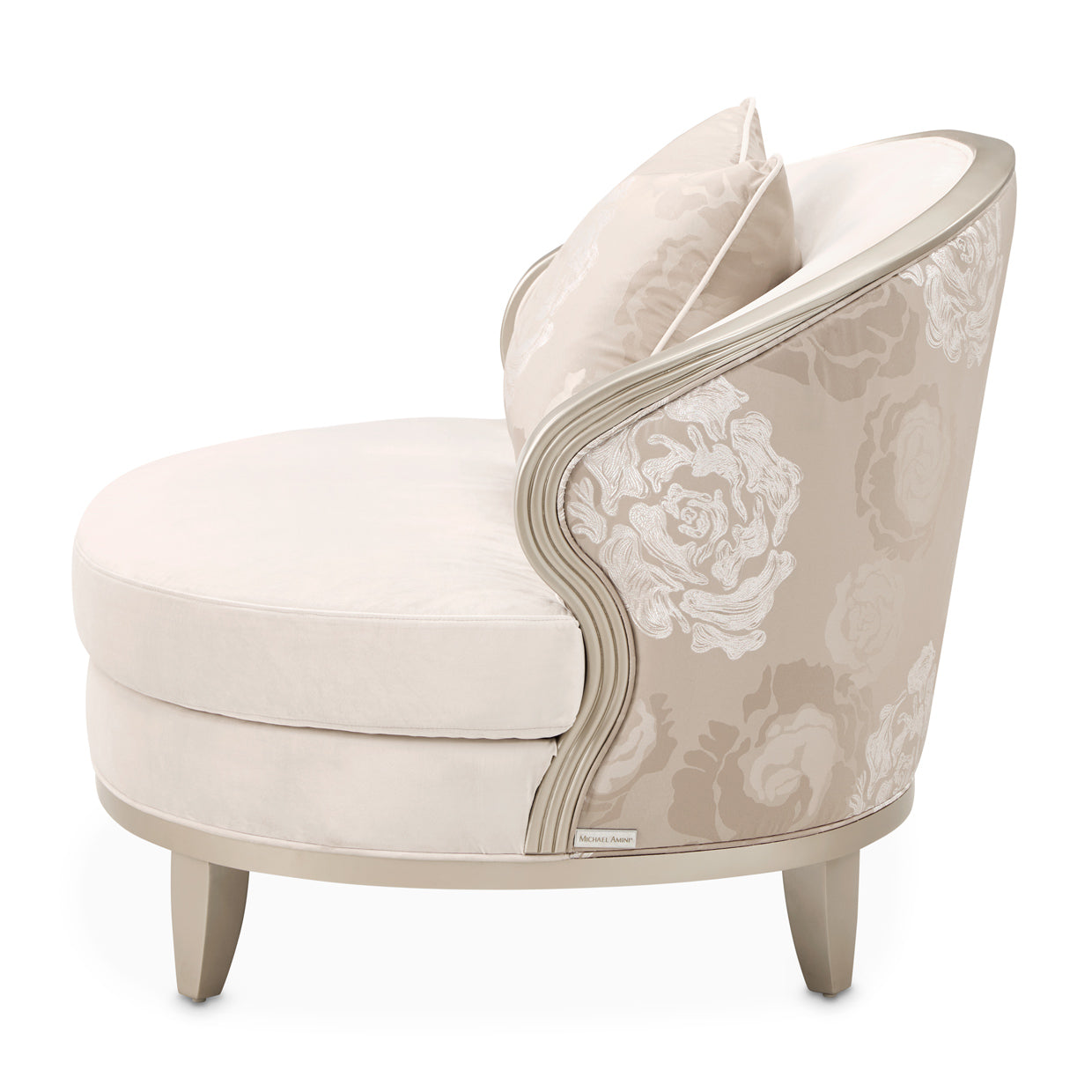 Camellia Field Velvet Matching Chair - Cornsilk/Champagne Gold