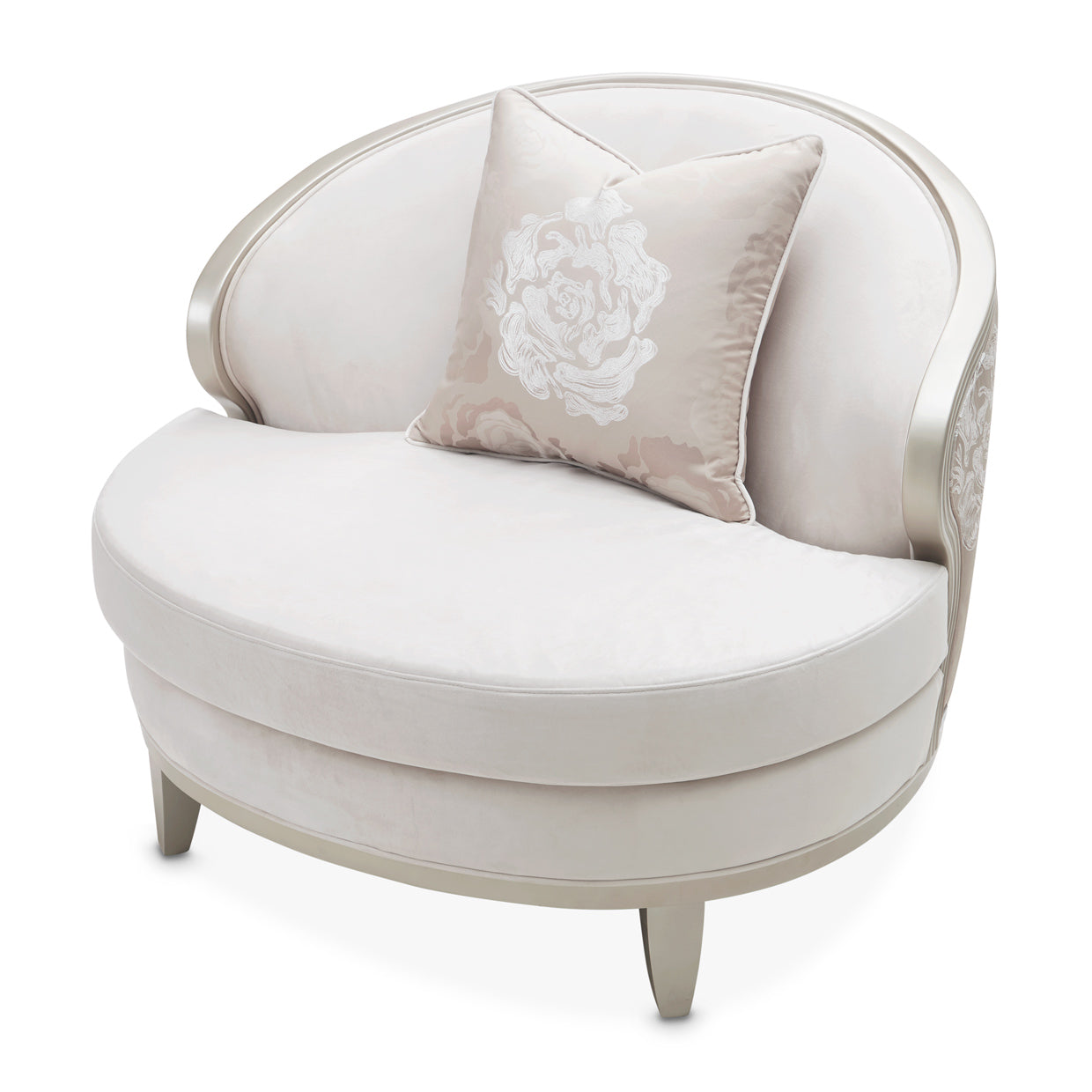 Camellia Field Velvet Matching Chair - Cornsilk/Champagne Gold