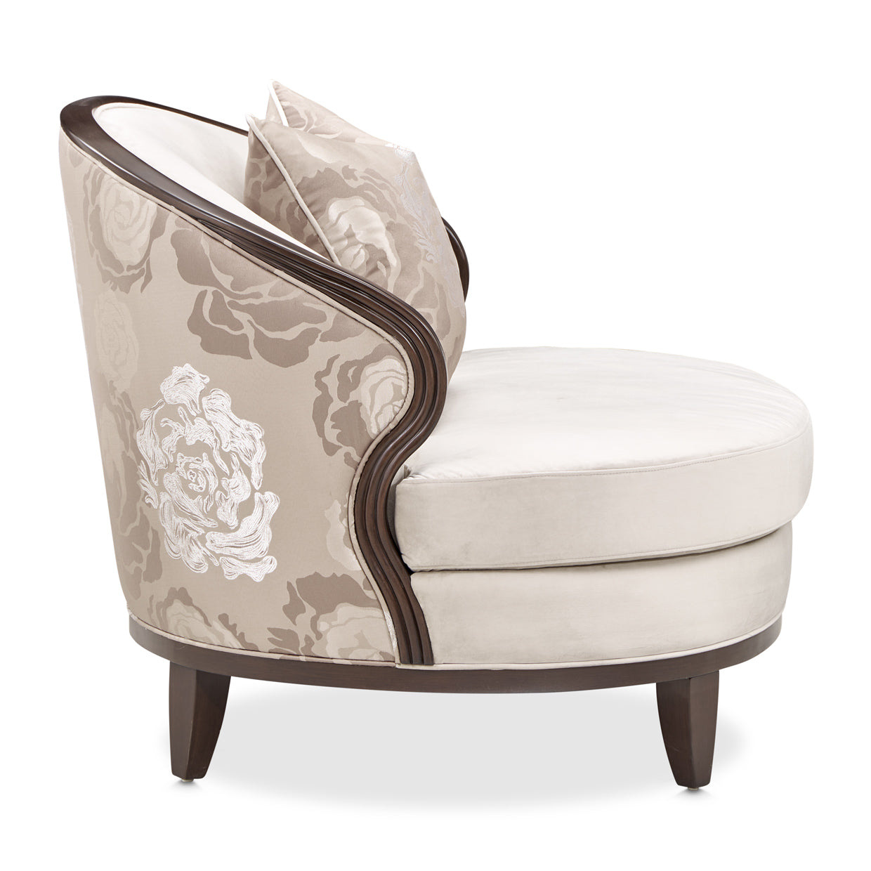 Camellia Field Velvet Matching Chair - Porcini/Warm Pecan