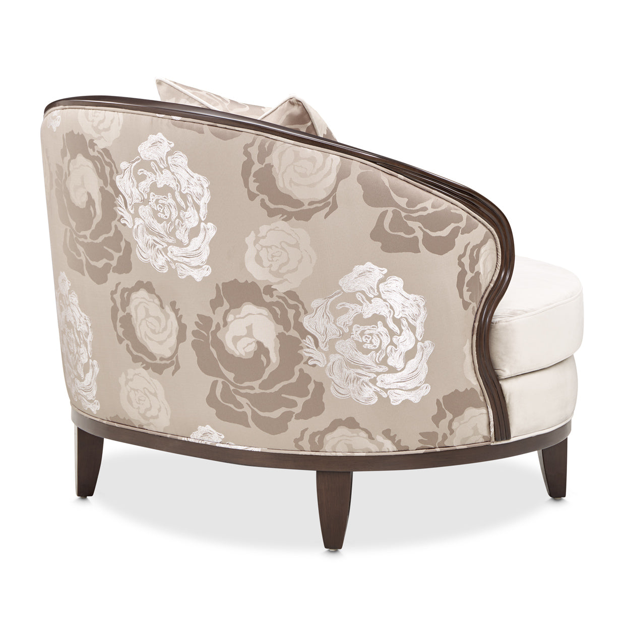 Camellia Field Velvet Matching Chair - Porcini/Warm Pecan