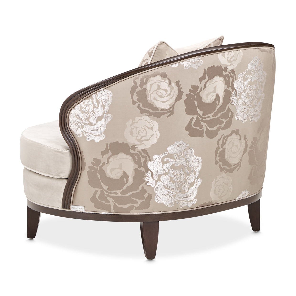 Camellia Field Velvet Matching Chair - Porcini/Warm Pecan