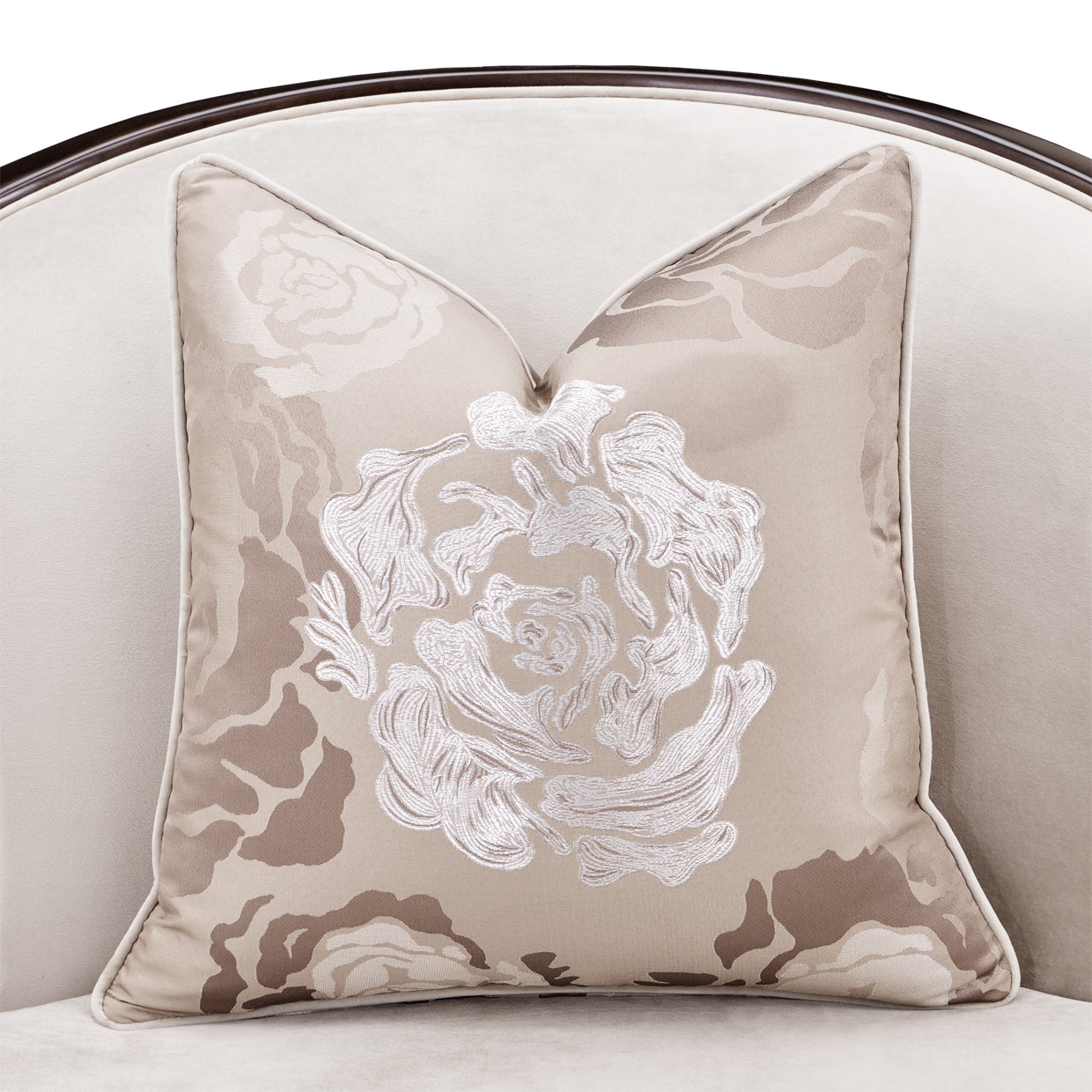 Camellia Field Velvet Matching Chair - Porcini/Warm Pecan