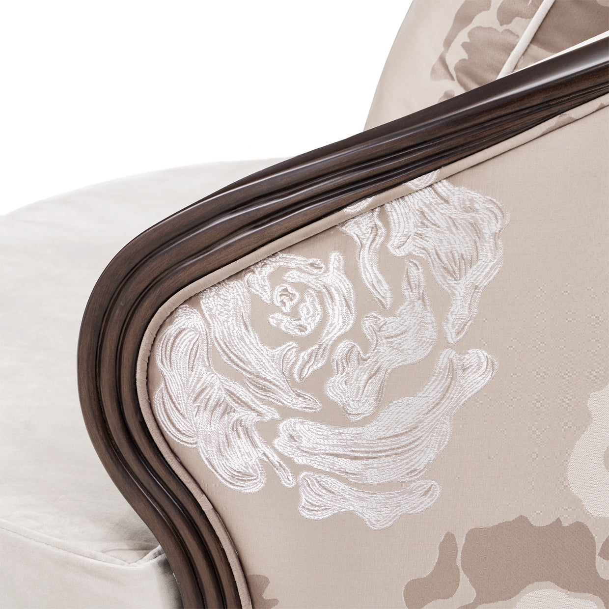 Camellia Field Velvet Matching Chair - Porcini/Warm Pecan