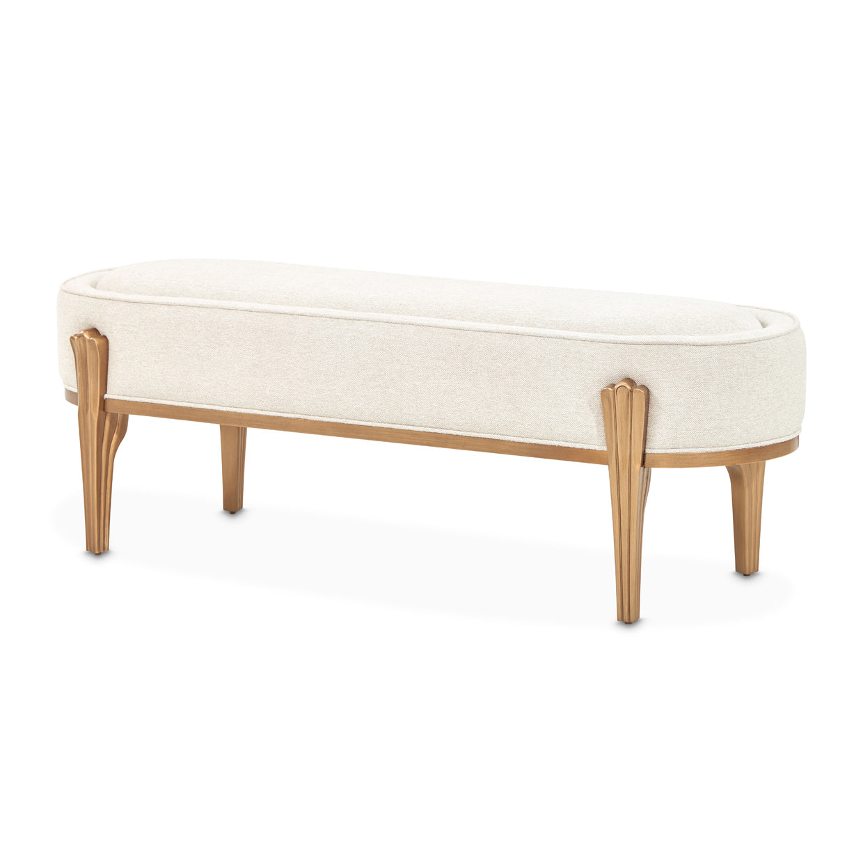 Camellia Field Accent Bench - Linen/Gold
