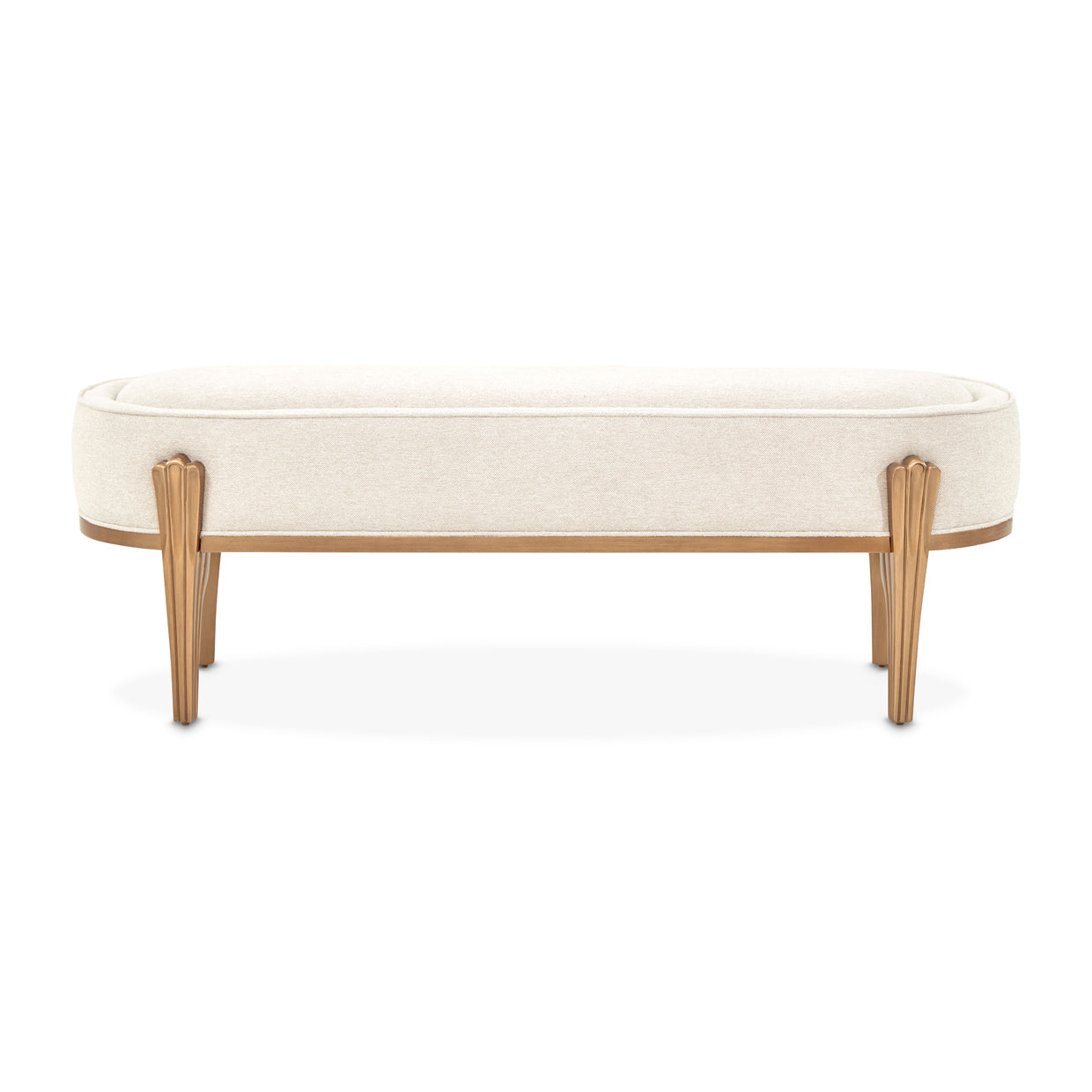 Camellia Field Accent Bench - Linen/Gold
