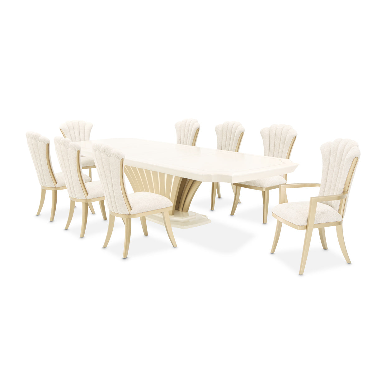 Fantosini Pedestal Dining Table - Creamy Pearl