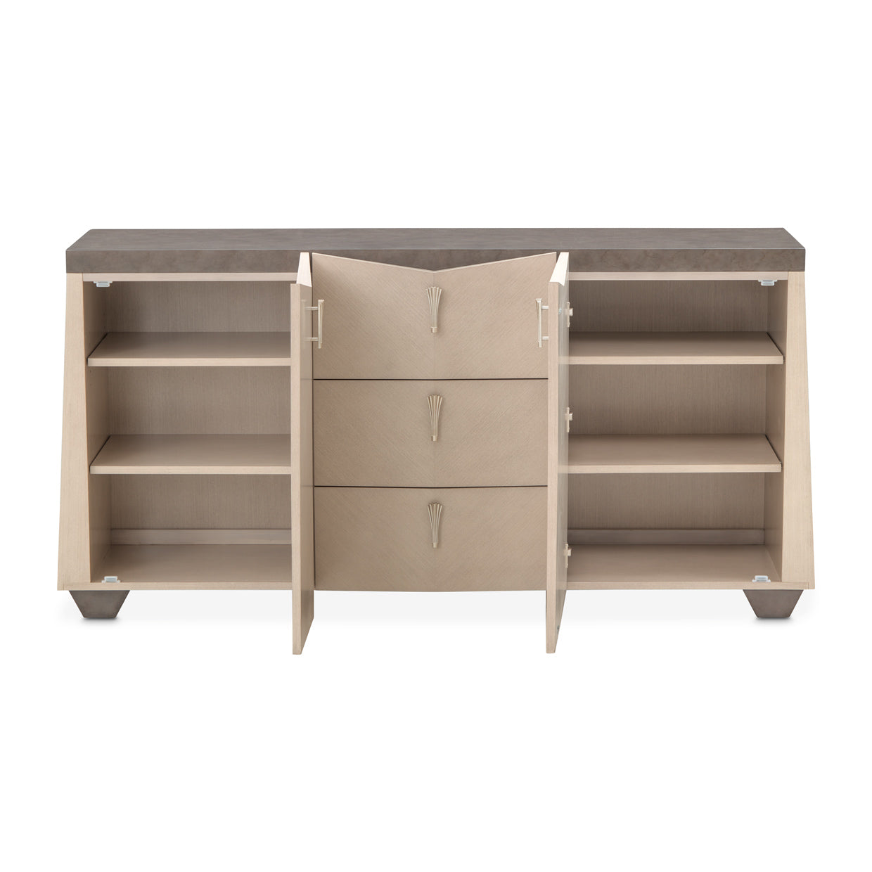 Fantosini Sideboard & Wall Mirror - Silver Mist