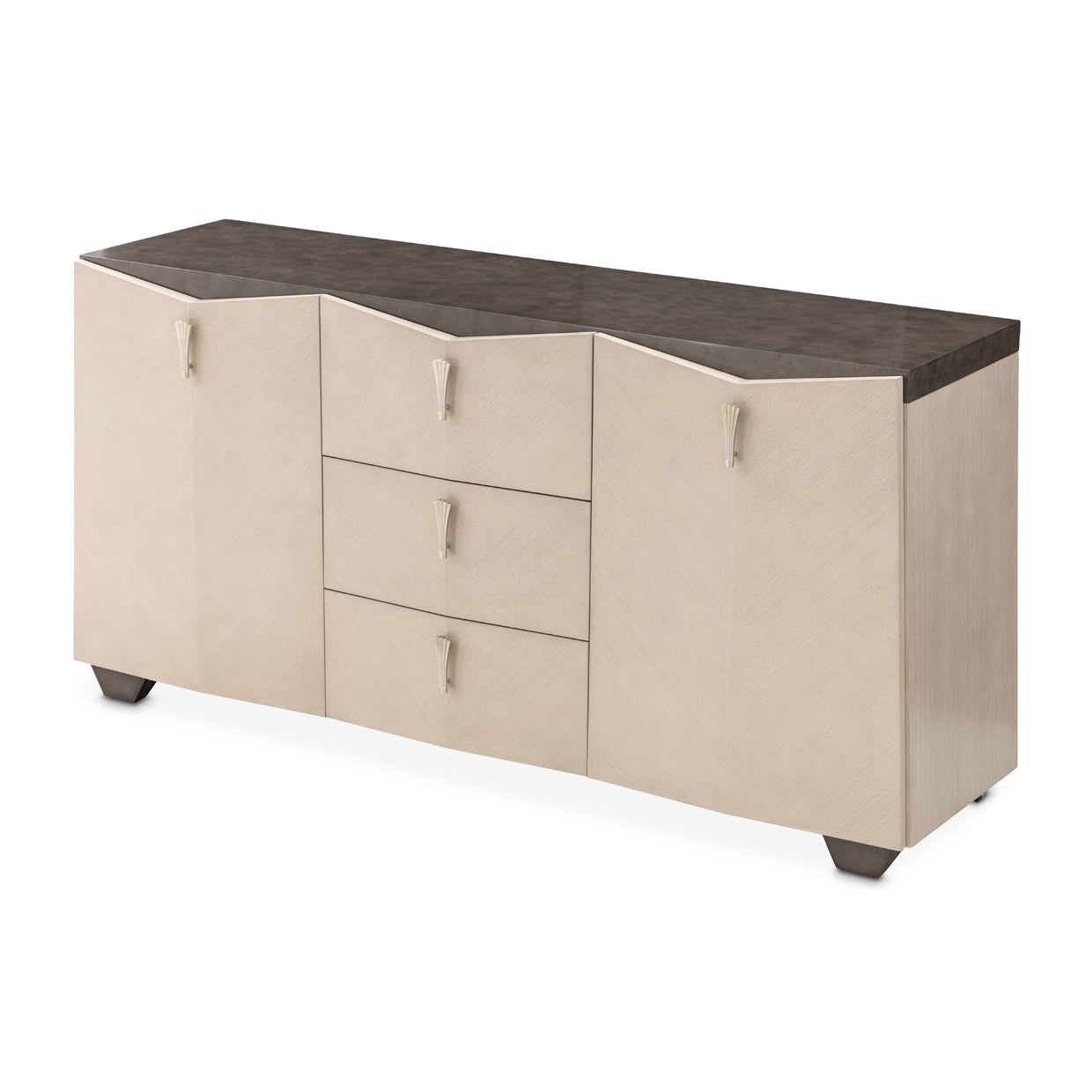 Fantosini Sideboard & Wall Mirror - Silver Mist