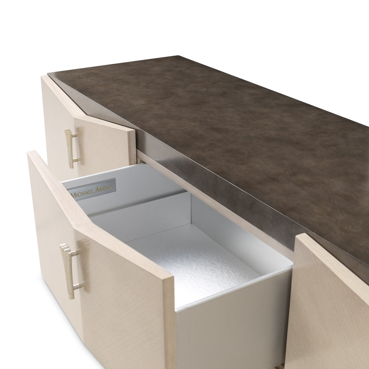 Fantosini Sideboard & Wall Mirror - Silver Mist