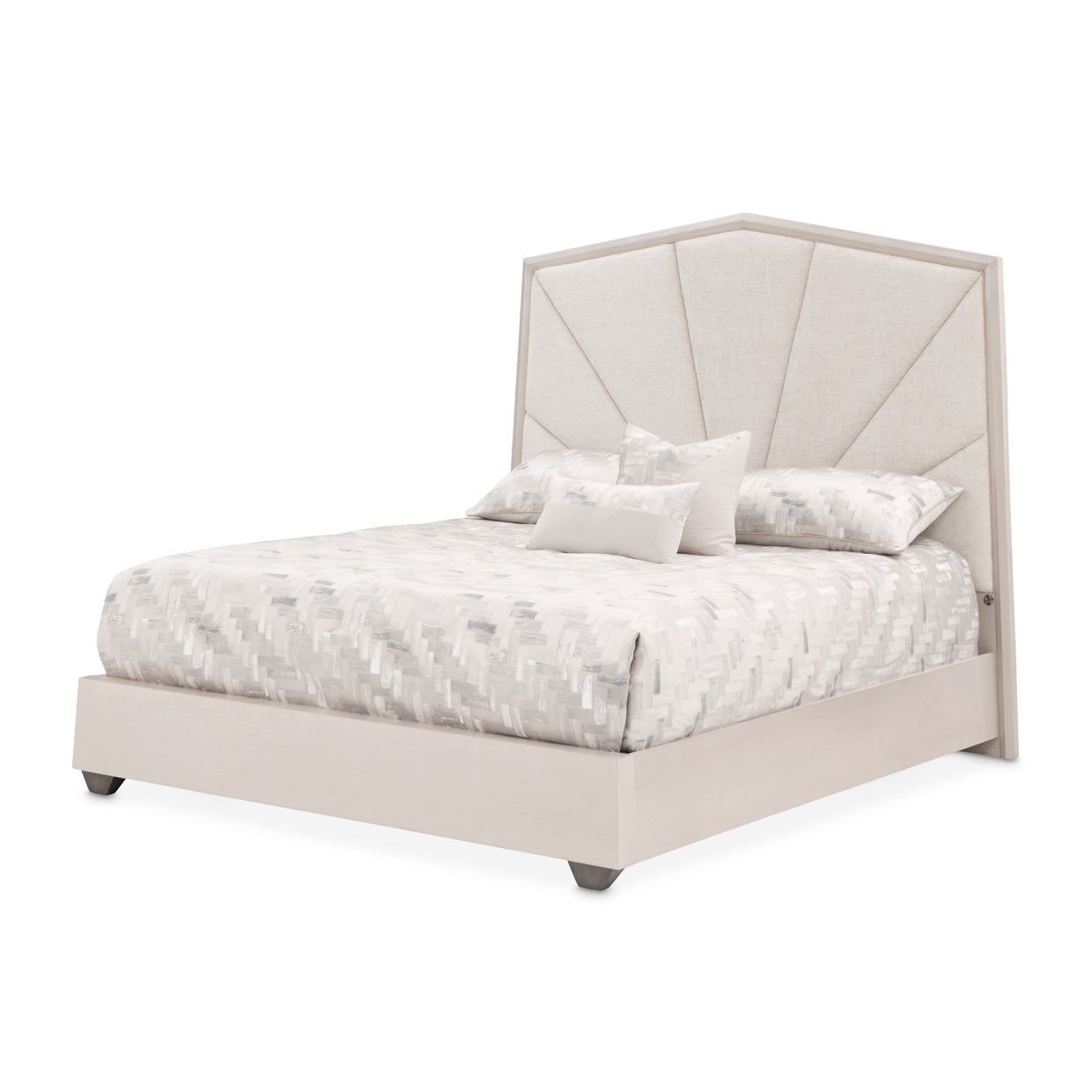 Fantosini King Tufted Panel Bed - Silver Mist